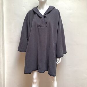 Jones New York Winter Warm Cape V-Neck Poncho Sweater Oversized Hooded XL